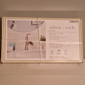 Single Handle Waterfall Bath Faucet Brushed Nickel Finish Allen + Roth #2596143